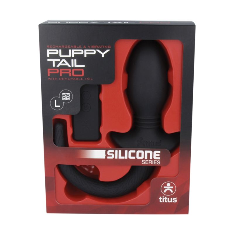 Titus Silicone Series Puppy Tail PRO | Remote Controlled Vibrating Plug: Large