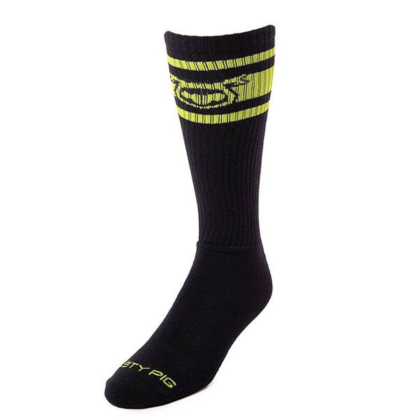 600px x 600px - Nasty Pig HOOK'D UP Sport Socks | Black/Acid Lime