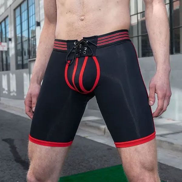 Mr.S Leather Football Short | Red