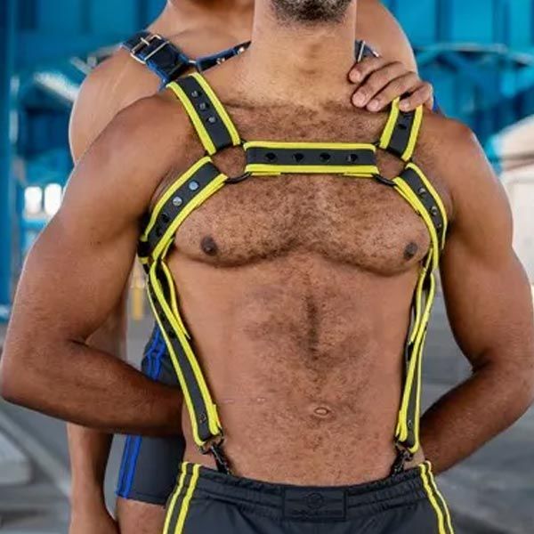 Mr.S Leather FuckGear Crossbow Harness Black/Yellow