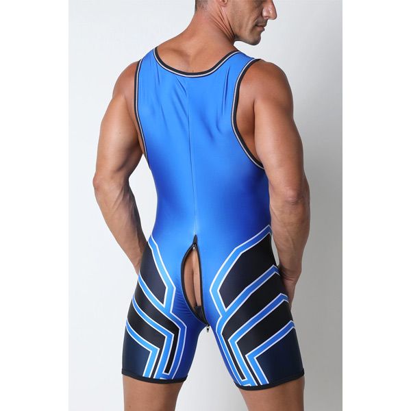 Cell Block 13 Kennel Club Bandit Zipper Singlet Blue 1795